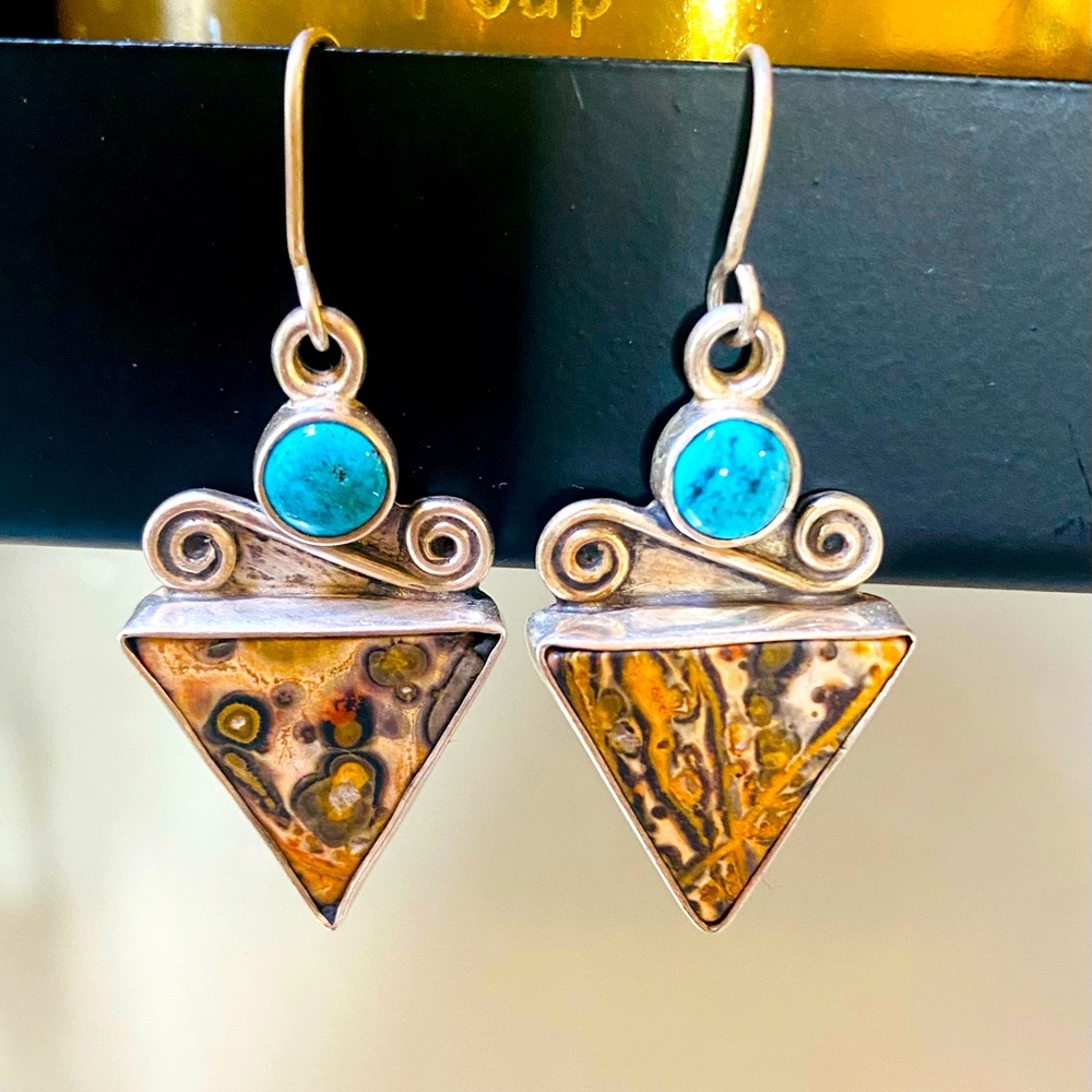Sterling silver earrings with turquoise